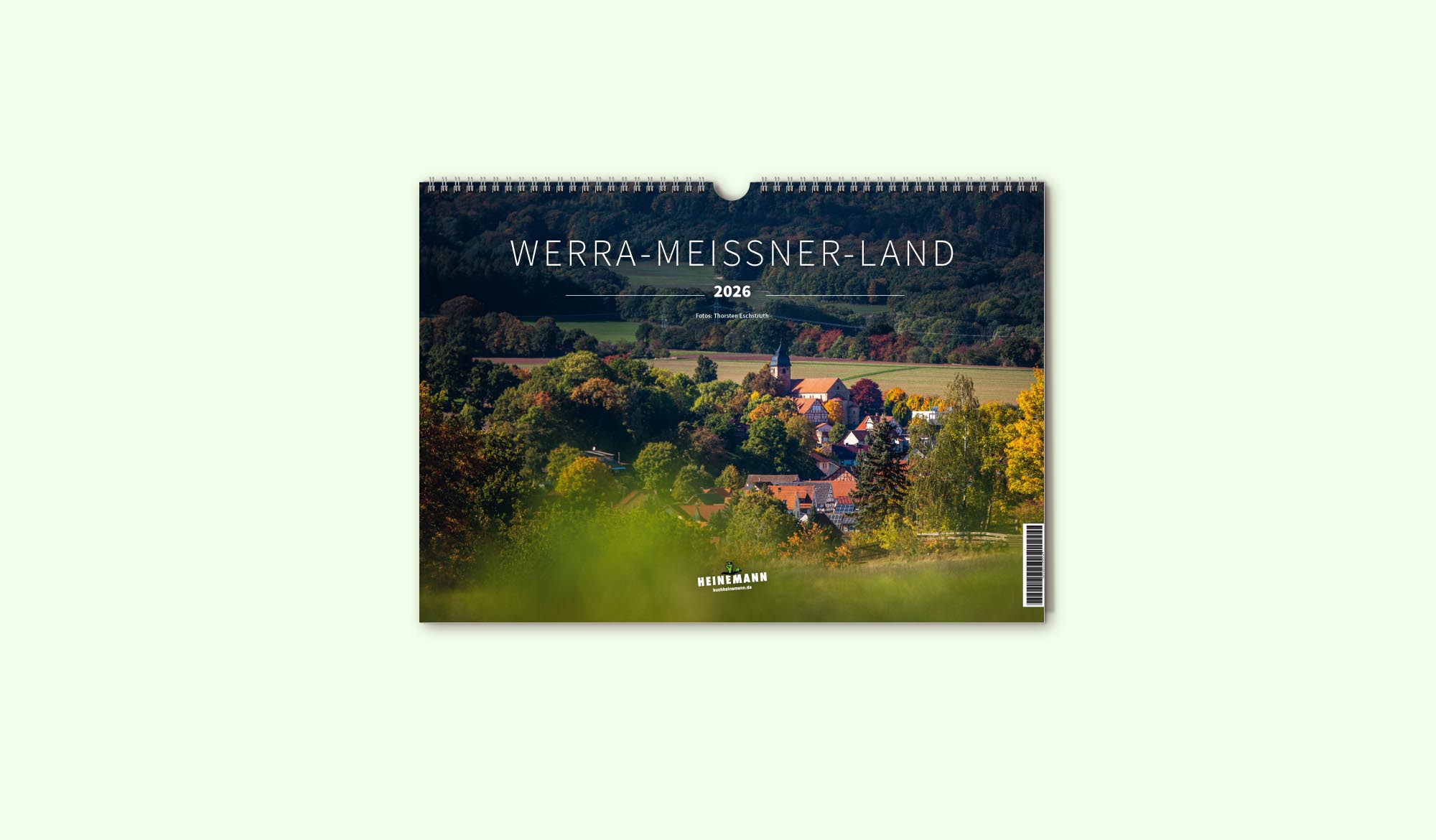 Titelseite des Werra-Meißner-Land-Kalenders 2026, Motiv: Blick auf Meißner-Germerode